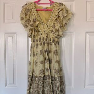 Ananta Embellished yellow gold Mini Dress